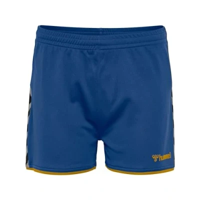 Abbildung von Hummel Hmlauthentic kurze Sporthose, Damen, Größe: 44, True blue sports yellow