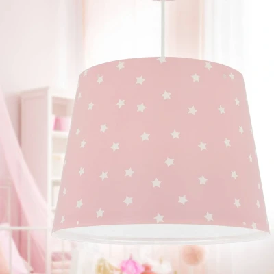Abbildung von Dalber Lampe kinderzimmer, kinderlampe Pendelleuchte Hängelampe, Deckenleuchte Kinder, Deckenlampe kinderzimmer Star Light Sterne Rose Rosa, 82212S, E27