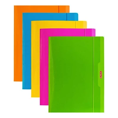 Abbildung von Herlitz® Color Blocking Aktentasche A4 mit Rundumgummi Ordner Organizer Schutz Praktisches Label Universal Für Büro Schulschule Studium Farbmix