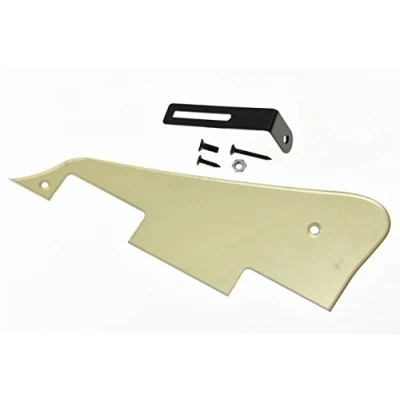 Abbildung von KAISH Gitarren Pickguard für Epiphone Les Paul mit schwarzer Halterung, verspiegelt, goldfarben