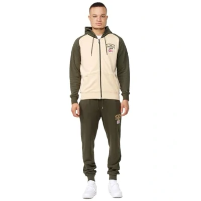 Abbildung von Lonsdale Stretton Trainingsanzug, Herren, Größe: Large, Olive beige