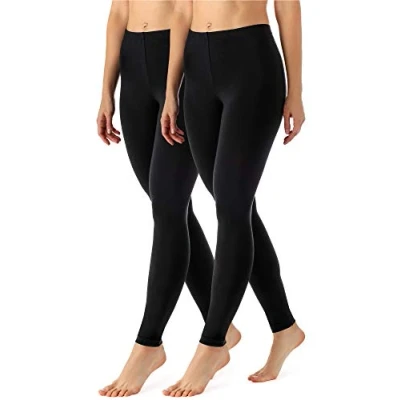 Abbildung von Merry Style Damen Lange Leggings aus Viskose 2 Pack MS10 143 (Schwarz/Schwarz, S)