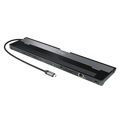 Abbildung von j5create USB C Dockingstation (10 in 1) 4K und 1080p HDMI Anzeigen, 5Gbps A x3, SD Kartenleser, PD 100W Stromversorgung, RJ45 Ethernet, für MacBook Windows Laptops (JCD542)