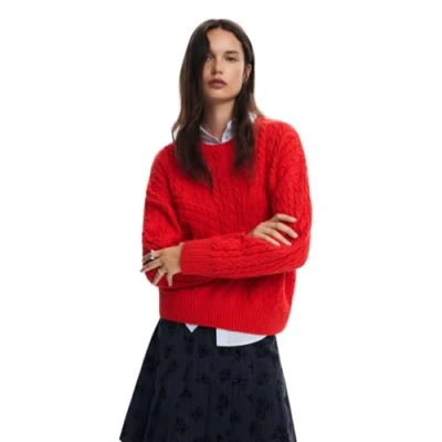 Abbildung von Desigual Strickpullover, Damen, Größe: Small, Red