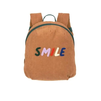 Abbildung von LÄSSIG Kleiner Kinderrucksack für Kita Kindertasche Krippenrucksack mit Brustgurt, 20 x 9.5 24 cm, 3,5 L/Tiny Backpack Cord Smile caramel
