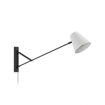 Abbildung von Eglo 900865 Wandleuchte FORCADET Stahl schwarz, grau E27 1X40W L:18cm H:40.5cm mit Kabelschalter