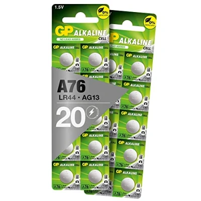 Abbildung von GP LR44 Knopfzellen Batterien L1154f / AG13 V13GA 20 Stück Knopfbatterien Alkaline 1,5V (Spannung 1,5 Volt)
