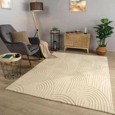 Abbildung von TT Home Teppich &quot;Flevo 203&quot;, rechteckig, 14 mm Höhe, Wohnzimmer Esszimmer Kurzflor Geometrisches Muster Skandi