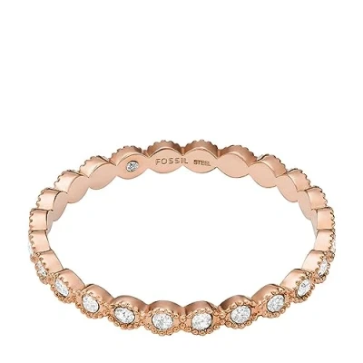 Abbildung von Fossil Damenring Sadie All Stacked Up Edelstahl roségoldfarben, JF04075791