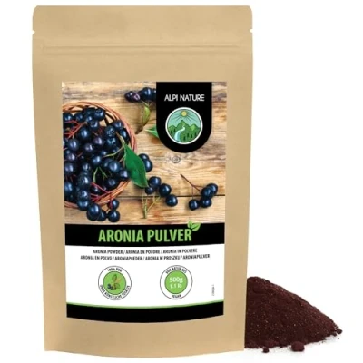 Abbildung von Aronia Pulver 500g von Alpi Nature, Aroniabeeren gemahlen, Pulver, glutenfrei