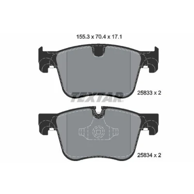 Abbildung von TEXTAR 2583301 Bremsbelagsatz für Verschleißwarnanzeiger vorbereitet PEUGEOT: 308 SW 2, II Schrägheck, I SW, CITROËN: C4 Grand Picasso 2