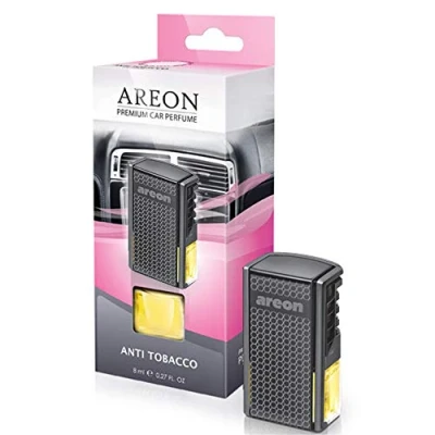 Abbildung von AREON Auto Lufterfrischer, Anti Tabak Clip, Parfümflasche, Diffusor, Flüssigglas, nachfüllbarer Halter, Mini, langlebig, 8 ml, 1 Stück