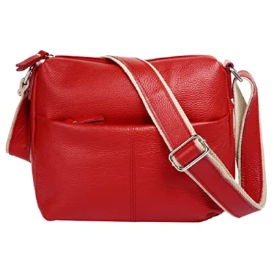 Abbildung von Samantha Look Umhängetasche echt Leder Damen Made in Italy, Handtasche mit Smartphonefach, Schultertasche Tragegurt 021209