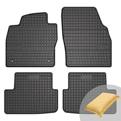 Abbildung von FROGUM EL Toro Gummimatten Ganzjähriges Set von Autofussmatte Auto Fußmatten für SEAT Ibiza V ab 2017, Volkswagen Polo VI 2017 Beständiges Gummi Material 1,5cm Schutzkante