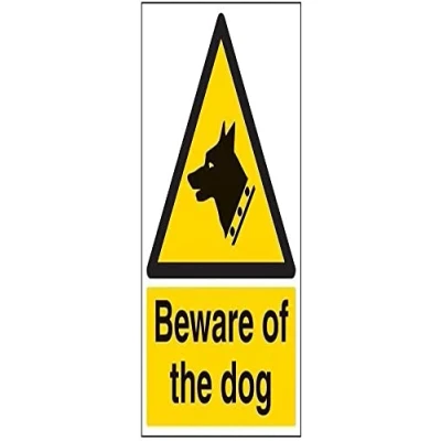 Abbildung von vsafety 63006bc s &quot;Beware of the Dog&quot; Achtung Allgemeine Schild, selbstklebend, Porträt, 300 mm x 400 mm, schwarz/gelb