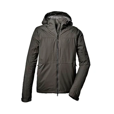 Abbildung von killtec Herren Kos 12 Mn Jckt Funktionsjacke/Outdoorjacke Mit Abzippbarer Kapuze, Grün/anthrazit, S EU