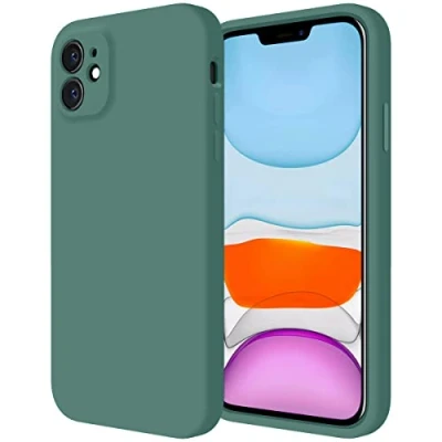 Abbildung von Cordking Entworfen für iPhone 11 Hülle, Silikon [Gerade Kanten] &amp; [Kameraschutz] Verbesserte Handyhülle mit weichem, kratzfestem Mikrofaserfutter, 6,1 Zoll, Nachtgrün