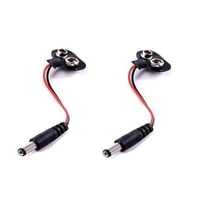 Abbildung von HeyNana 2 Pack 9V Batterieknopf Stecker Kabel 2.1x5.5mm DC Netzstecker Batteriehalter Clip