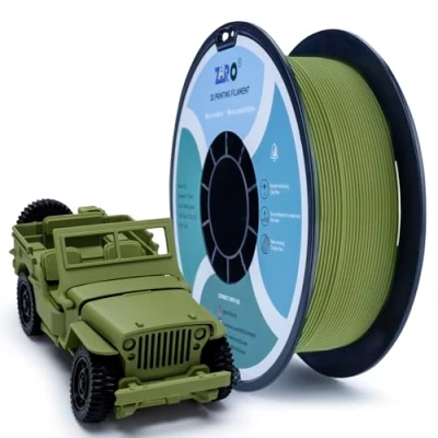 Abbildung von ZIRO Matte PLA Filament 1.75mm, 1kg 3D Drucker Filament, High Toughness PLA, Dimensional Accuracy +/ 0.03mm, Militärgrün