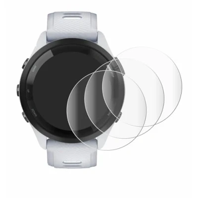 Abbildung von Savvies 4 Stück Full Screen Schutzfolie für Garmin Forerunner 265 (46 mm) Cover Displayschutz Folie [3D Curved, Transparent]