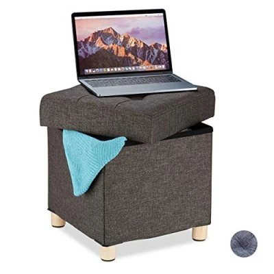 Abbildung von relaxdays Sitzhocker mit Stauraum, Braun