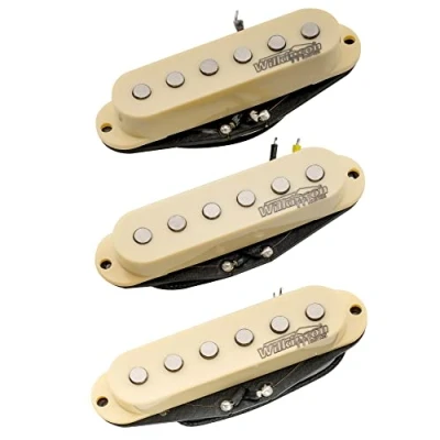 Abbildung von Wilkinson M Serie Hight Output Alnico 5 Single Coil Pickups Tonabnehmerset für Strat Style E Gitarre, Creme