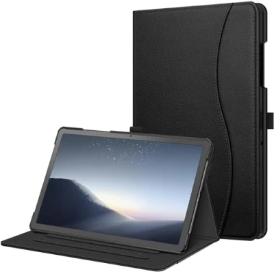 Abbildung von Fintie Hülle für Samsung Galaxy Tab A9 Plus 11 Zoll 2023, Multi Winkel Folio Schutzhülle Dokumentenfach und Auto Schlaf/Wach Funktion Tablet A9+ SM X210/X216/X218, Schwarz
