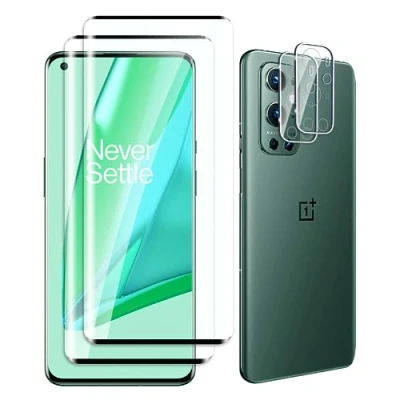 Abbildung von Fyqzio [2+2 Stück Gehärtetes Glas Schutzfolie kompatibel mit OnePlus 9 Pro und Kamera,Keine Blasen,9H Härte,Anti Scratch,3D Curved,HD Displayschutz für