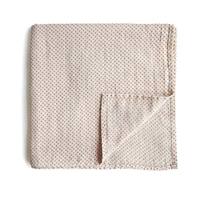 Abbildung von mushie Musselin Baby Wickeldecke 100% Bio Baumwolle Sichere, Hochwertige &amp; Langlebige Erstausstattung für Kleinkinder Kinder Jungs Mädchen (Caramel Polka Dots)