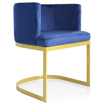 Abbildung von Menzzo Noellie Polsterstühle, Metall, Blau, L55 x T58 H75 cm