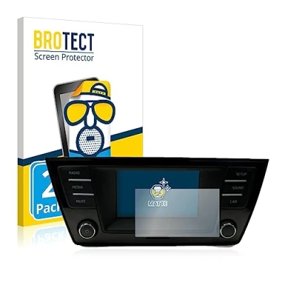 Abbildung von BROTECT Entspiegelungs Schutzfolie für Skoda Fabia 3 Radio Swing (2 Stück) Matte Displayschutz Folie, Anti Reflex, Fingerprint