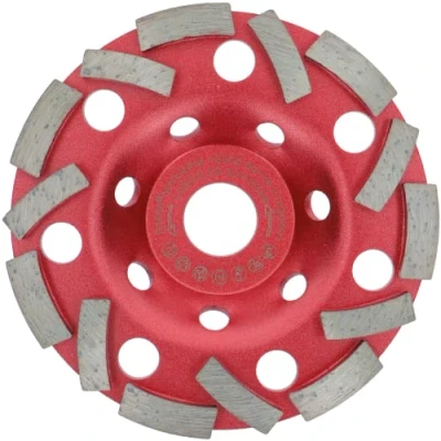 Abbildung von PRODIAMANT Diamant Schleiftopf Ø 125mm Extra Speed Turbo Schleifscheibe für Beton, Naturstein, Fliesenkleber, Granit &amp; Mauerwerk 22,2mm Aufnahme, Doppelreihig, Profiqualität