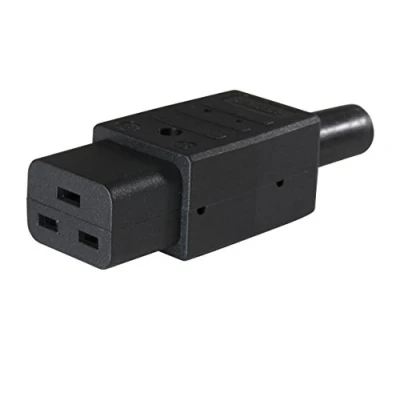 Abbildung von as Schwabe Kaltgerätesteckdose Typ C19 Gerätesteckdose für bis 70 C Thermoplast 2 polig Anschlussleitungen max. 3G1,5 230 V / 10 A Made in Germany schwarz, 62085
