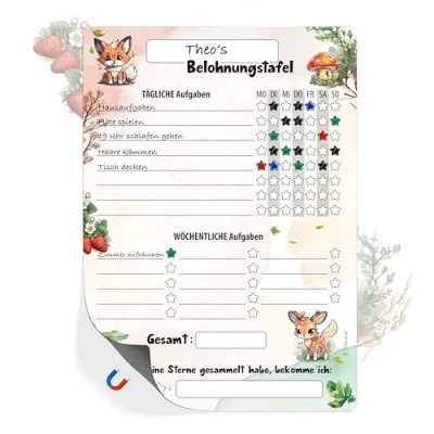 Abbildung von TOBJA Magnettafel Belohnungstafel Kinder A4 magnetisch, (Packung), Töpfchentraining und Alltagsroutinen mit Dino Design