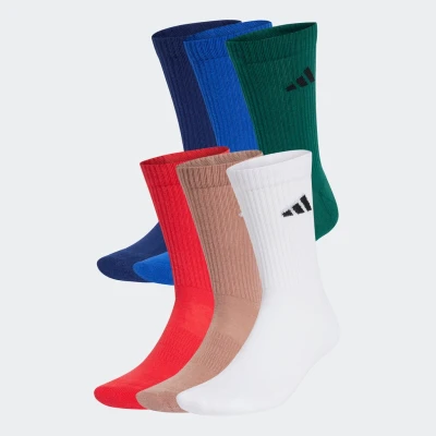Abbildung von adidas Performance Cushioned Unisex 6 PACK Sportsocken, Größe: 43 45, Team royal blue/dark blue/warm clay/pure ruby