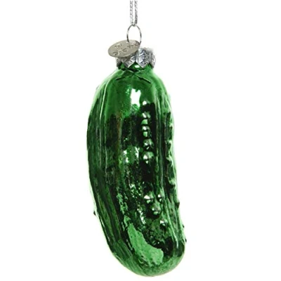 Abbildung von Decoris season decorations Christbaumschmuck, Christbaumschmuck Glas Weihnachtsgurke 8.5cm grün