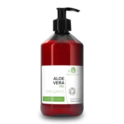 Abbildung von Bio Aloe Vera Gel Feuchtigkeitsspendend für Gesicht &amp; Körper Beruhigt Sonnenbrand und Hautirritationen Vielseitige Anwendung Tierfreundlich, 250 ml