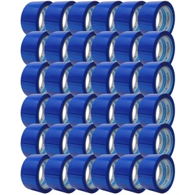 Abbildung von gws Paketklebeband 36 Rollen blau Geräuscharmes Universalklebeband zum Verpacken von Paketen Hohe Klebekraft Profi Qualität 66 m Länge 50 mm Breite