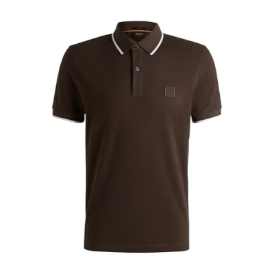 Abbildung von BOSS Passertip Poloshirt, Herren, Größe: Small, Open brown