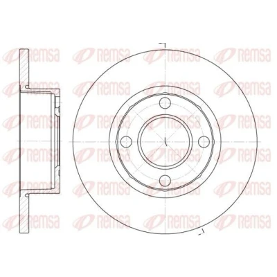 Abbildung von REMSA 6173.00 Bremsscheibe Vorderachse 256, 256 13 4 voll AUDI: 80 B4 Limousine, Avant, 90 B3