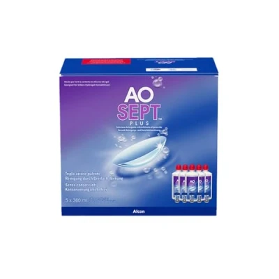 Abbildung von Aosept Plus Kontaktlinsen Pflegemittel, Sparpack, 5 x 360 ml
