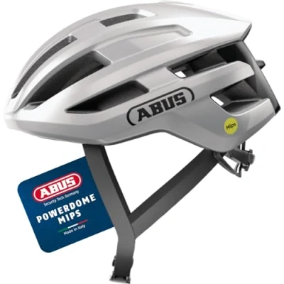 Abbildung von ABUS Rennradhelm PowerDome MIPS Leichter Fahrradhelm mit cleverem Belüftungssystem und Aufprallschutz Made in Italy für Damen Herren Silber, Größe S