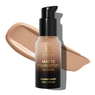 Abbildung von FV Wasserfest und langanhaltend Foundation, Leicht Makelloses, Ölkontrolle Foundation Makeup, Ideal für Fettige Haut (Classic Ivory Matte, 30g)