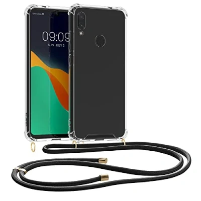 Abbildung von kwmobile Necklace Case kompatibel mit Xiaomi Redmi Note 7 / Pro Hülle Silikon Cover Handykette Band Handyhülle Transparent Schwarz