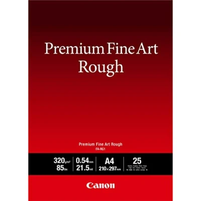 Abbildung von Canon FA SM1 Premium Fine Art Rough Fotopapier DIN A4, 25 Blatt (320 g/qm) für Tintenstrahldrucker