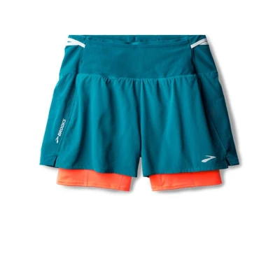 Abbildung von Brooks HIGH Point kurze Sporthose, Damen, Größe: 42/44, Celestial neo ember