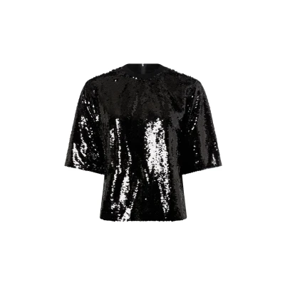 Abbildung von Marie Lund Pailletten Bluse, Damen, Größe: Small, Schwarz