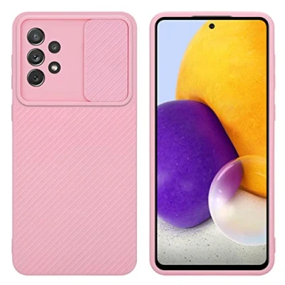 Abbildung von Cadorabo Hülle kompatibel mit Samsung Galaxy A72 4G 5G Schutzhülle TPU Silikon Case Liquid Design Kameraschutz Slim Kratzfest Weiche Gummi Rundumschutz für in Rosa