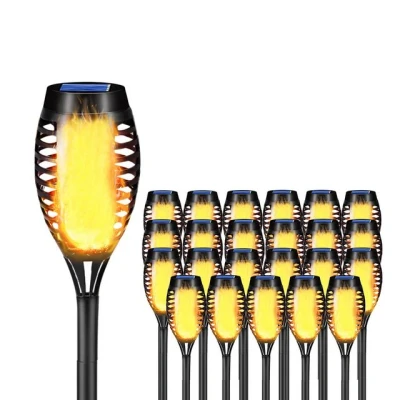 Abbildung von LQWELL® Solarleuchten Solar Fackellicht für Außen Garten 24 Stück 12 LED Solarlampe mit Realistischer Flammeneffekt IP65 Wasserdicht Gartenfackeln Weg Hinterhöfe Rasen Beleuchtung