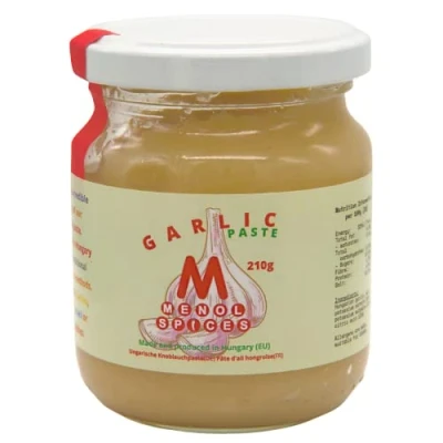 Abbildung von Menol Spices Knoblauchpaste 210g, Hergestellt in der EU (Ungarn), Knoblauchpüree, verleiht Ihren Gourmetgerichten einen frischen Knoblauchgeschmack
